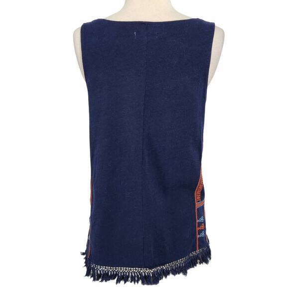 Madewell Embroidered Cotton Tank with Fringe Hem - Picture 5 of 6